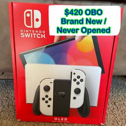 Nintendo Switch OLED (white) , Brand New - $420 OBO