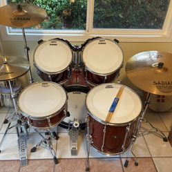 Tama Rockstar Drum Set, New Heads, Cymbals