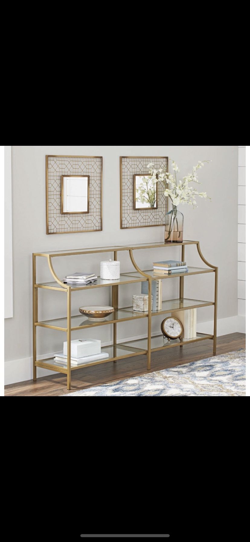 Console Table, Gold Finish