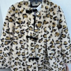 Girls Leopard Fur Coat