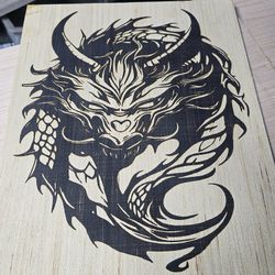 laser Engraved Dragon