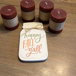 Pillar Candles And Fall Sign