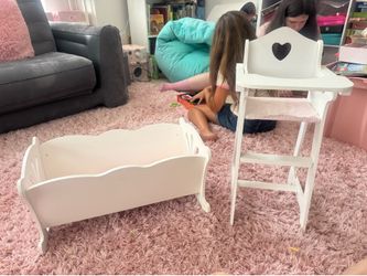 KIDKRAFT wood baby doll cradle and highchair