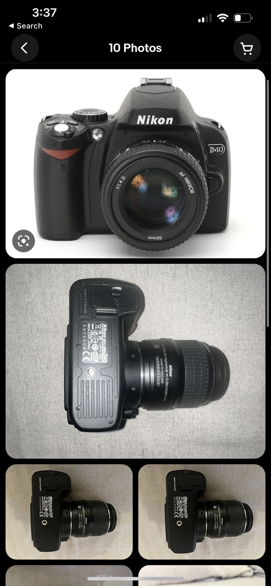 Nikon D D40 6.1MP Digital SLR Camera - Black (Kit w/ AF-S DX 18-55mm Lens)