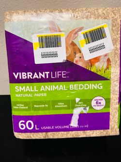 Vibrant Life Small Animal Bedding 60L – Natural Paper Bedding for Rabbits, Hamsters & Guinea Pigs