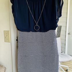En Focus Studio Dress with Attached Necklace, Brand new with Tag