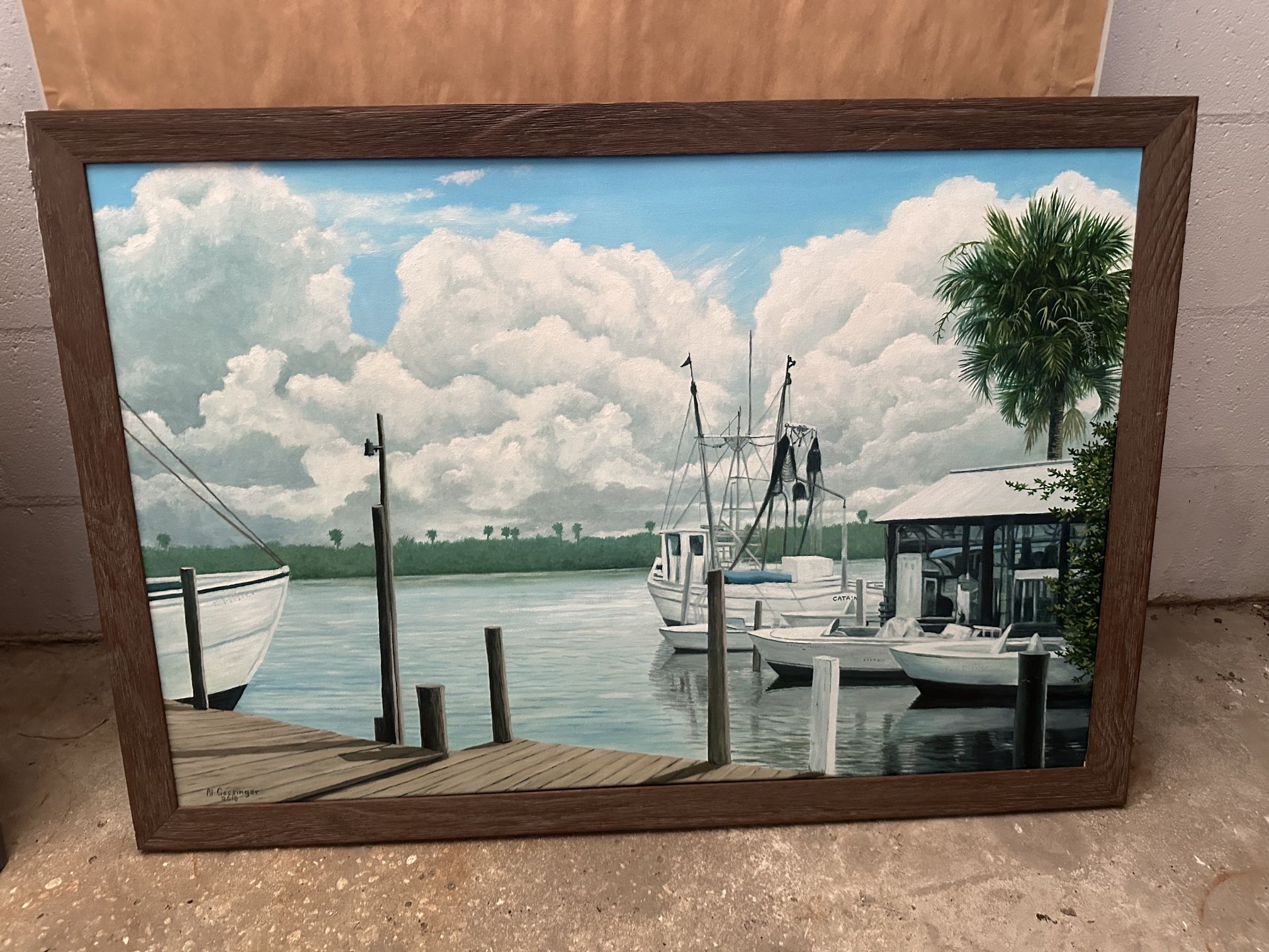 Florida Marina Painting by Al gesssinger