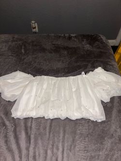 Brand new white bead crop top