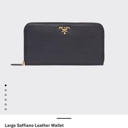 👜 Authentic Prada Saffiano Metal Leather Wallet – Black (Nero)