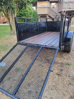 Black Steel Utility Trailer with Ramp Gate