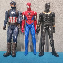 Spiderman, Captain America & Black Panther