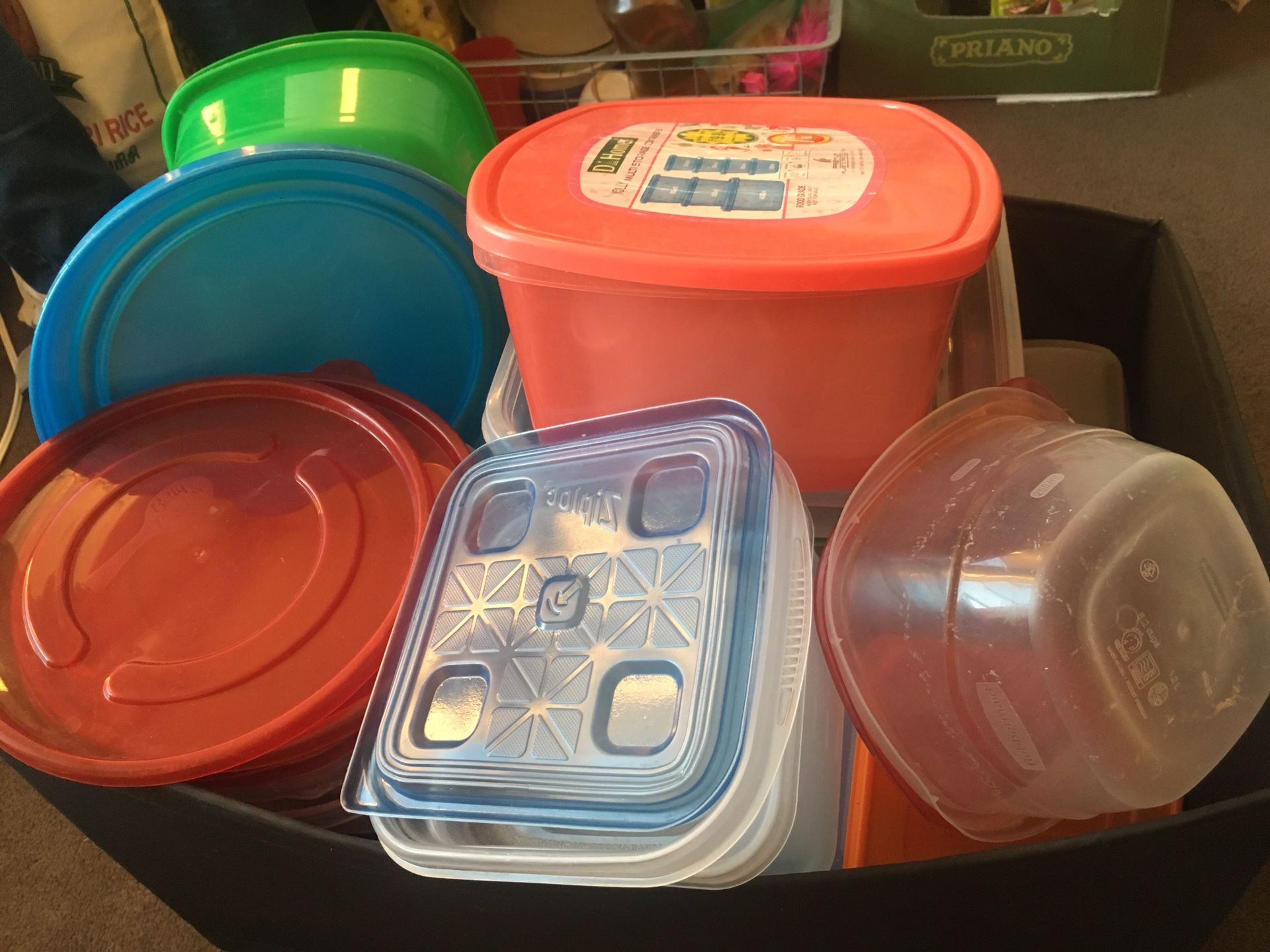 Plastic storage containers and boxes