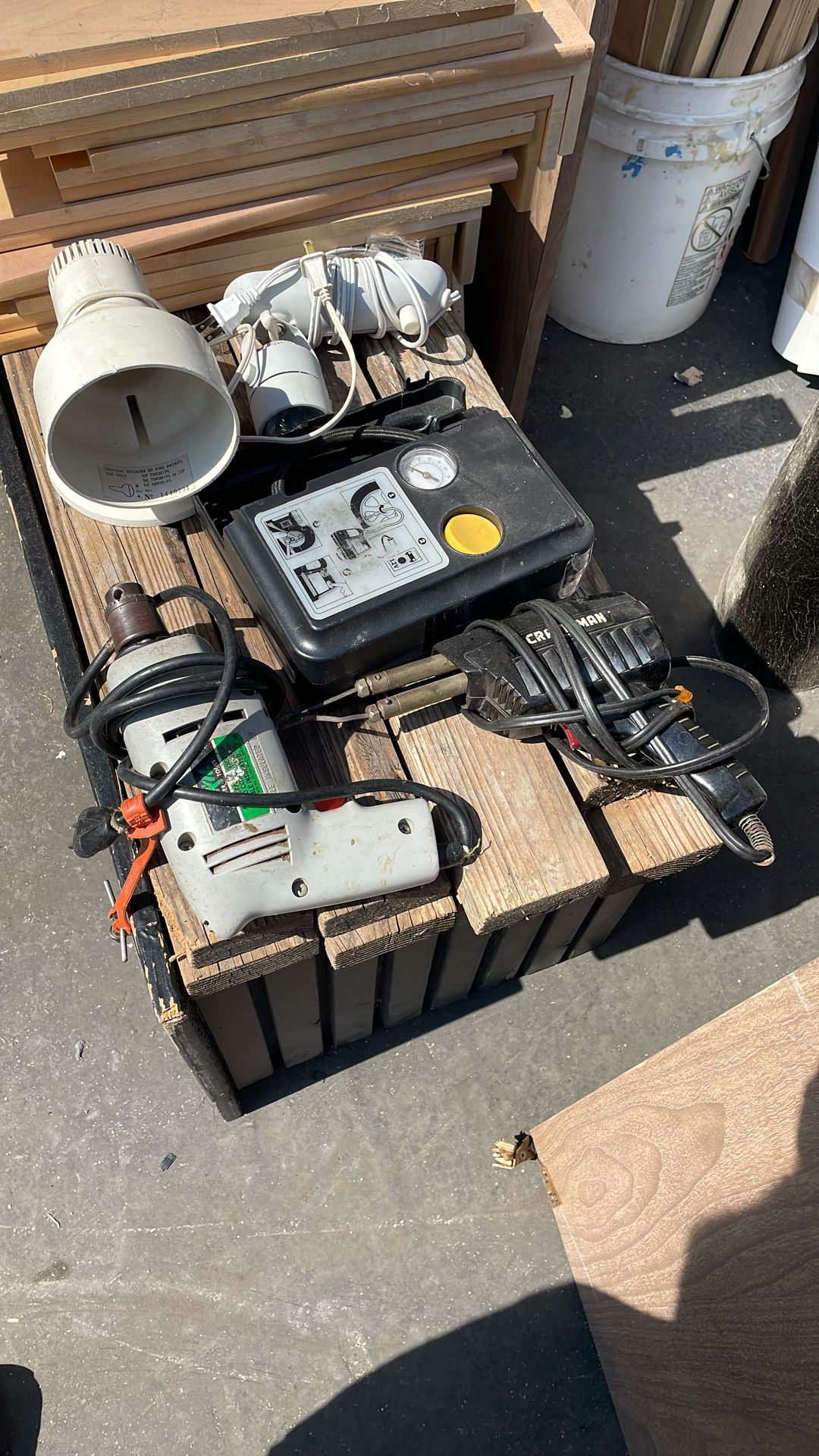 FREE TOOLS Soldering Iron, Drill, 12v Air Compressor