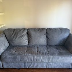 Suede Blue Sofa