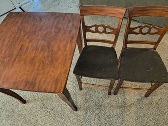 Wood Dining Table with 2 Chairs