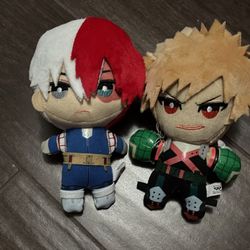 Bakugo and Todoroki Plushies