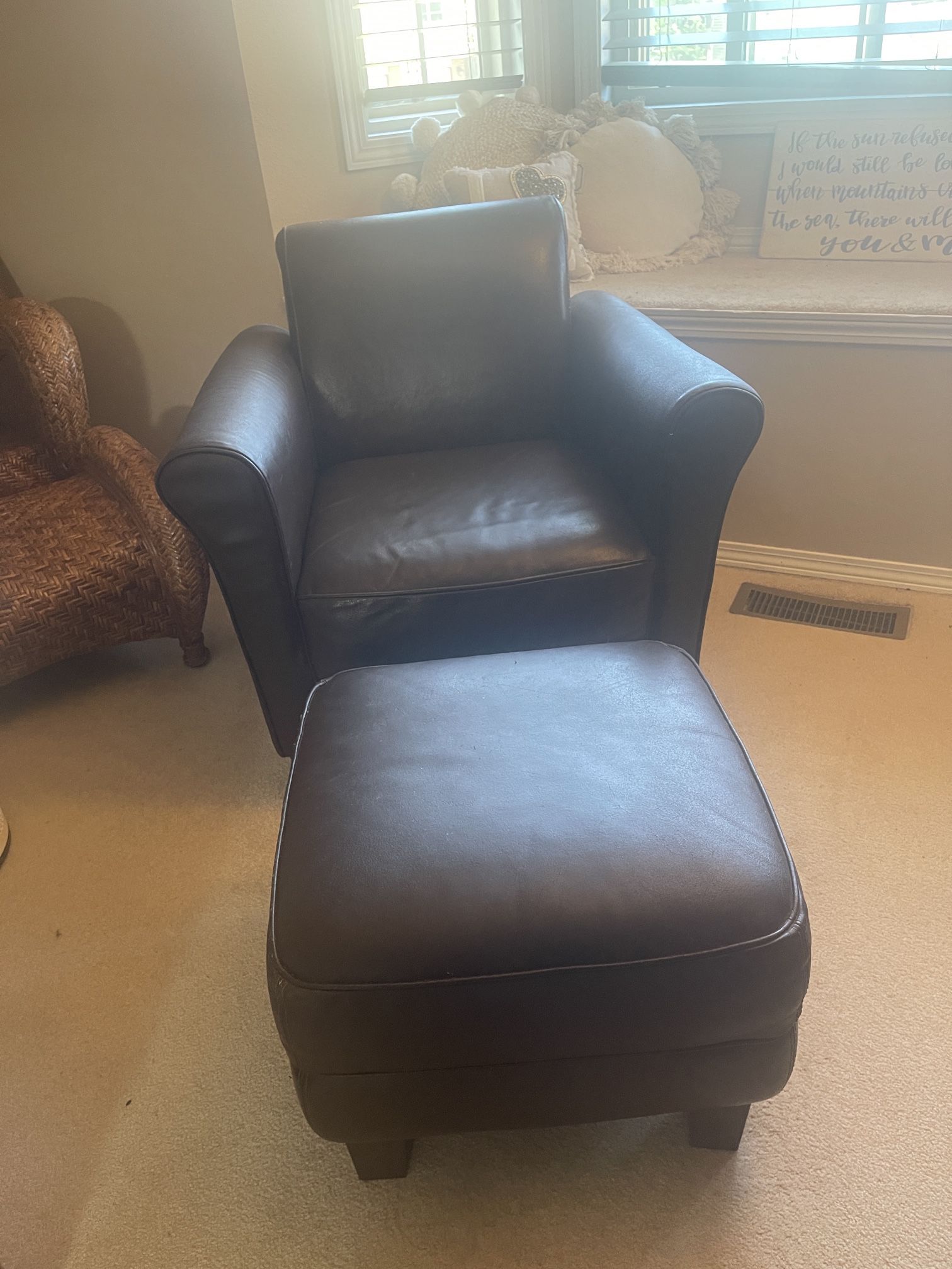 Brown Chair And Ottoman By Calia Italia