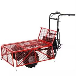 48-Volt 500-Watt Wheelbarrow Utility Cart Electric Barrel Transporter 500 lbs., Red