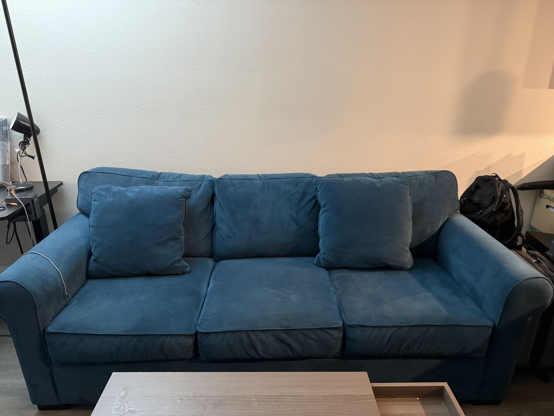 Sea Green Velvet Sofa Couch