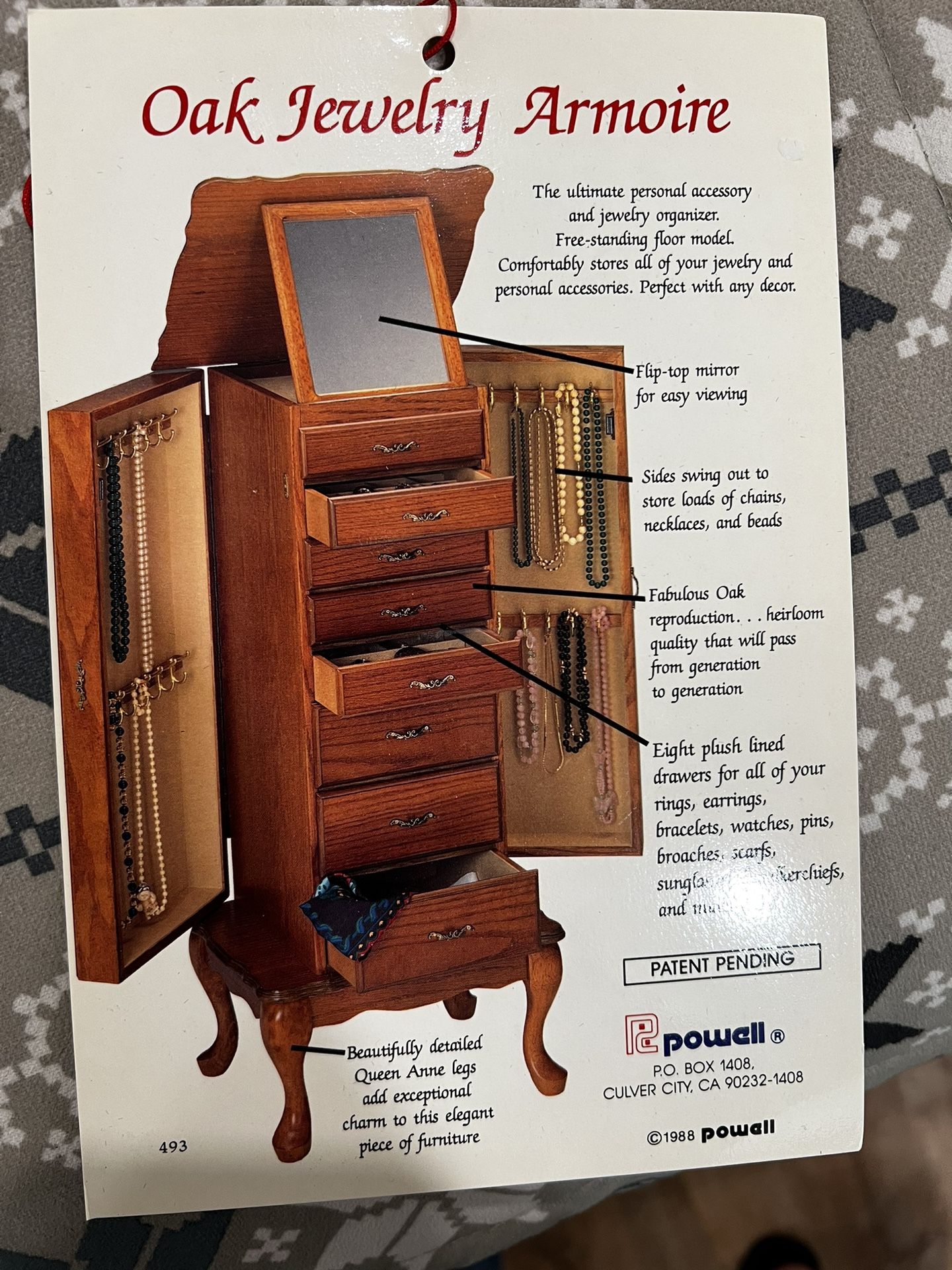 Oak Jewelry Armoire