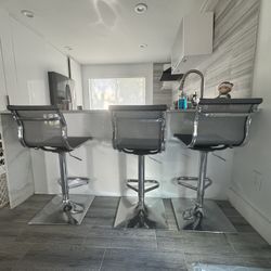 Set Of Three Modern Bar Stools