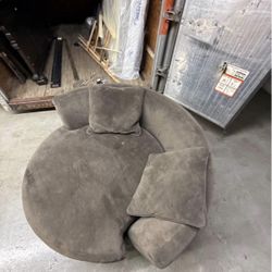 Rotating Suede Couch 