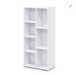 Furinno 7-Cube Open Shelf Bookcase, Shelving Unit, Reversible – White