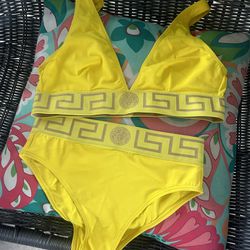 Versace Greca Border Yellow Bikini