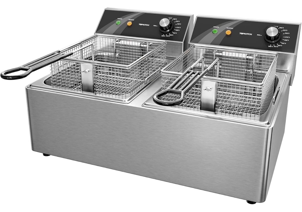 TopKitch Dual Countertop Deep Fryer