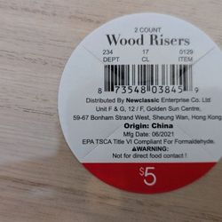 Wood Risers "105 Available" 2 Per Package