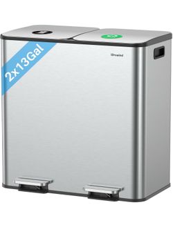 Dual Trash and Recycle bin (Bins 13-gallon each)