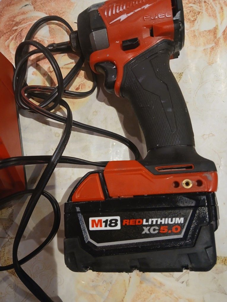 M18 Fuel Brushless Impact Drill And Battery 5 .0 With Charger