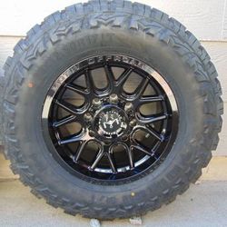 New 17X9 Black Motiv Offroad Rims LT 33 12.50 17 RDR M/T Tires *8X170