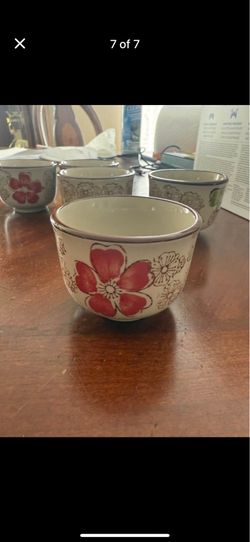 6 piece set of Japanese stoneware sake cups