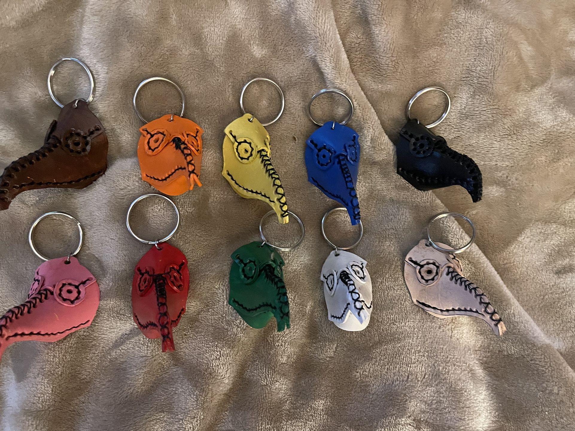 Real Leather Plague Keychain / Charm