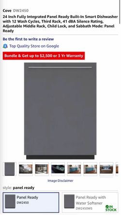 Cove Dishwasher Panel Ready 24” Inch