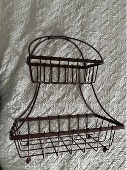 Metal 2-Tier Black Basket 16”x14” (Edinburg)