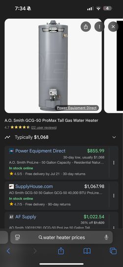 AO Smith Water Heater Like New Barely Used