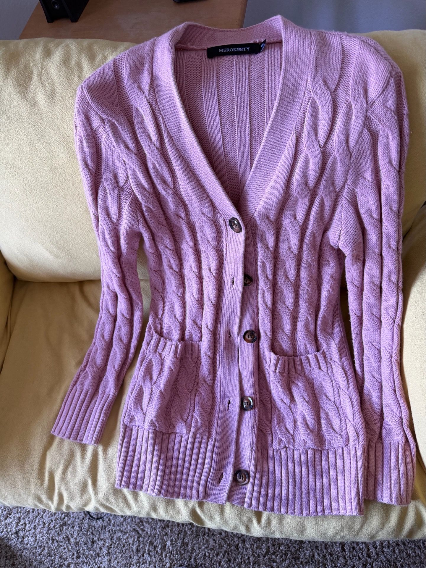 Cute cable knitted cardigan