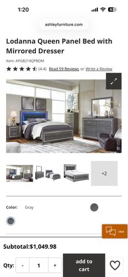 Ashley Lodanna Queen Panel Bedroom Set with Mirrored Dresser