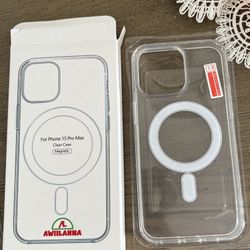 Clear Magnetic case Designed for iPhone 15 Pro Max - Brand New