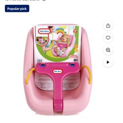 Little Tikes 2-in-1 Snug 'n Secure Swing with High Back and T-Bar, Pink