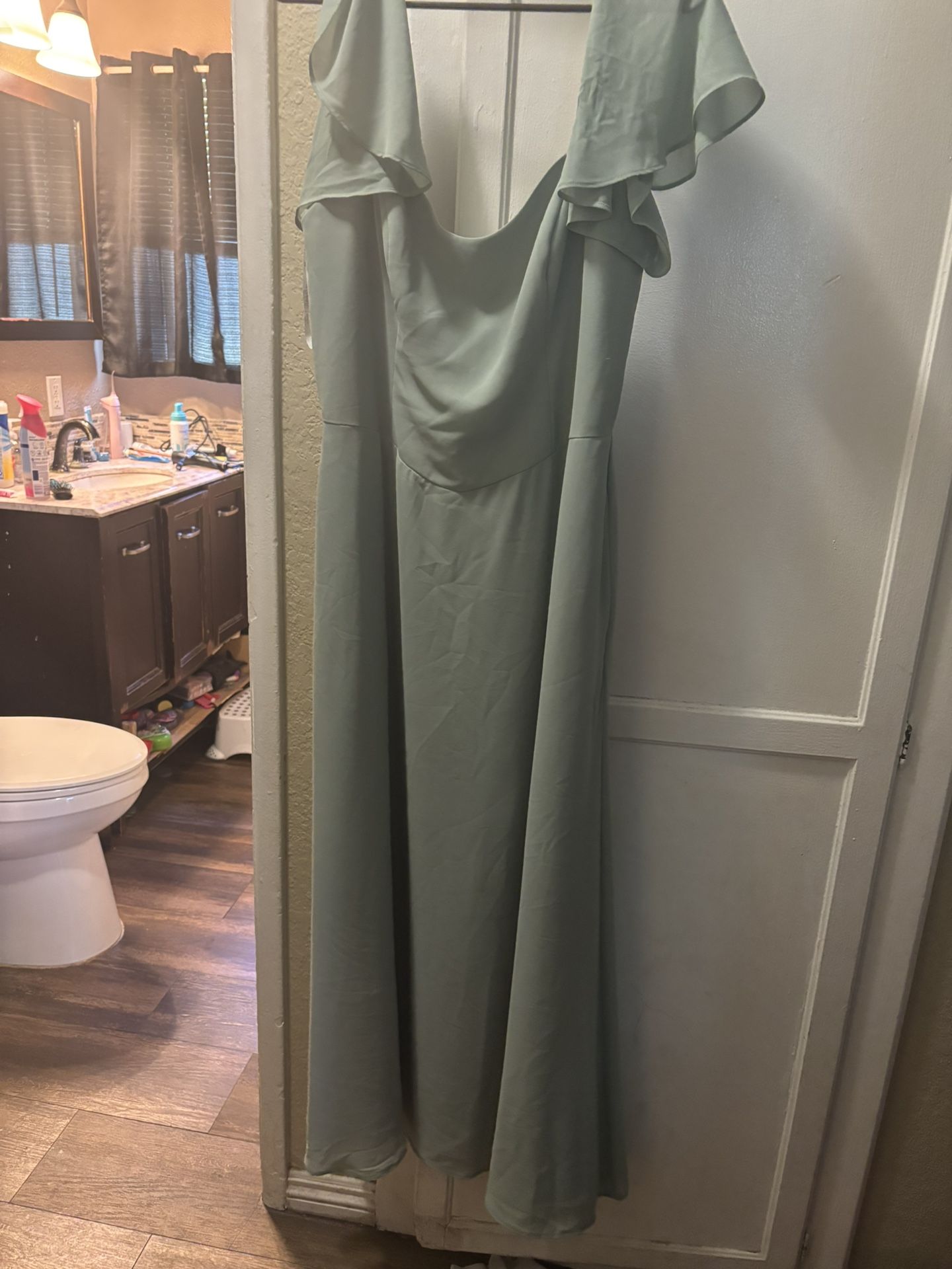 David Bridal Sage Green Dress