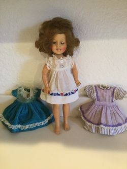 Vintage 1957 Shirley Temple 12” Doll by Ideal with 3 outfits