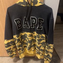 BAPE hoodie, Yellow Camo w/logo