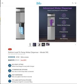 Brio Bottom Load Tri-Temp Water Dispenser - Model 745