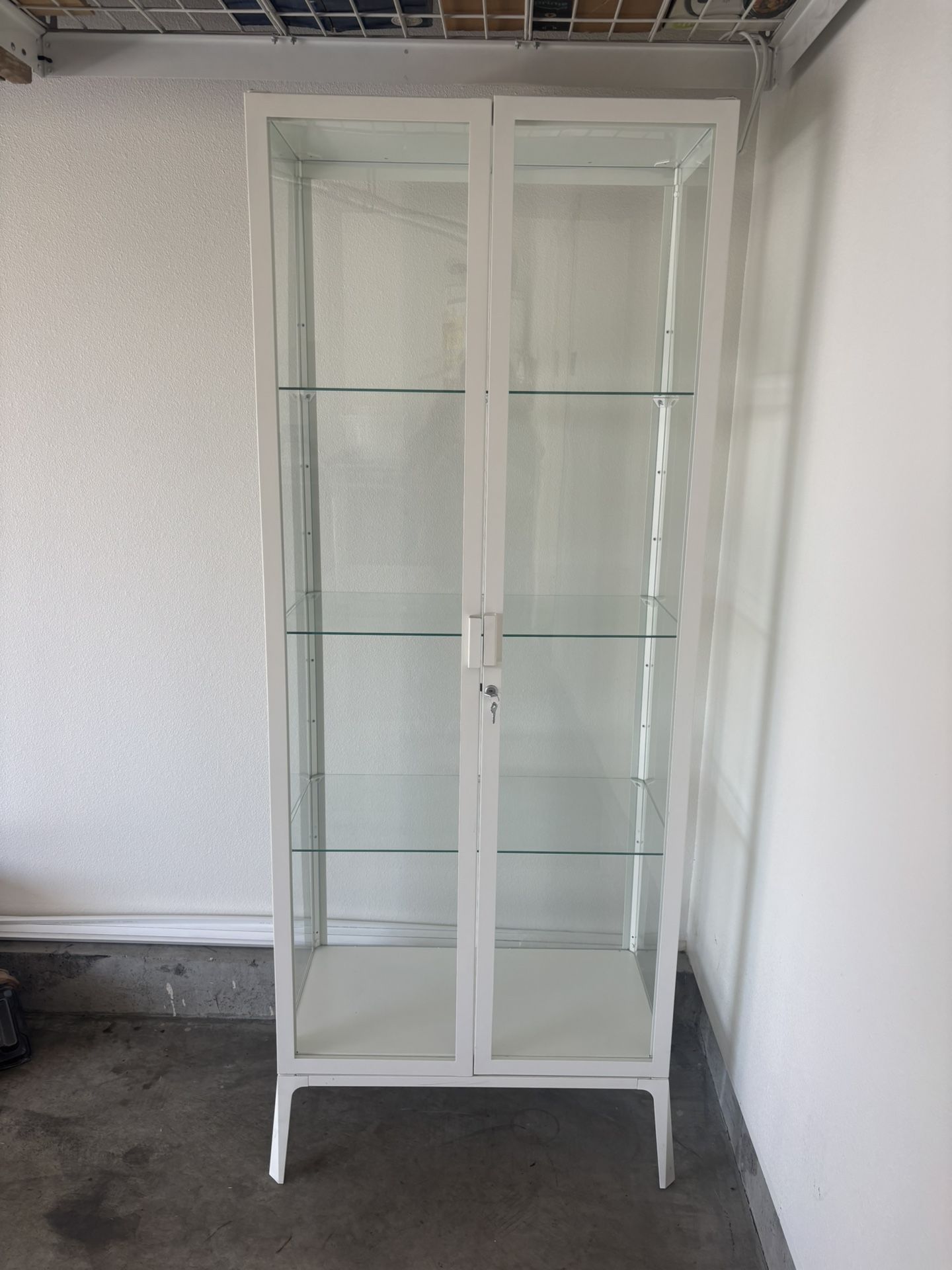 Glass Shelf Cabinet With Doors