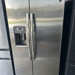 GE stainless steel side-by-side refrigerator
