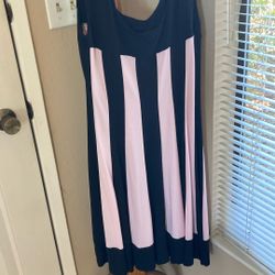 Flirty Black And Pink Stripe Dress 