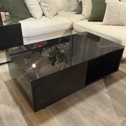 Black Lacquer Coffee Table/Media Console 